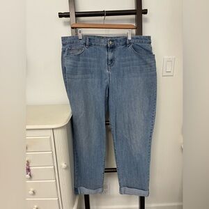 Style & Co Classic 5 pocket Blue Women's cropped Jeans with silver studs